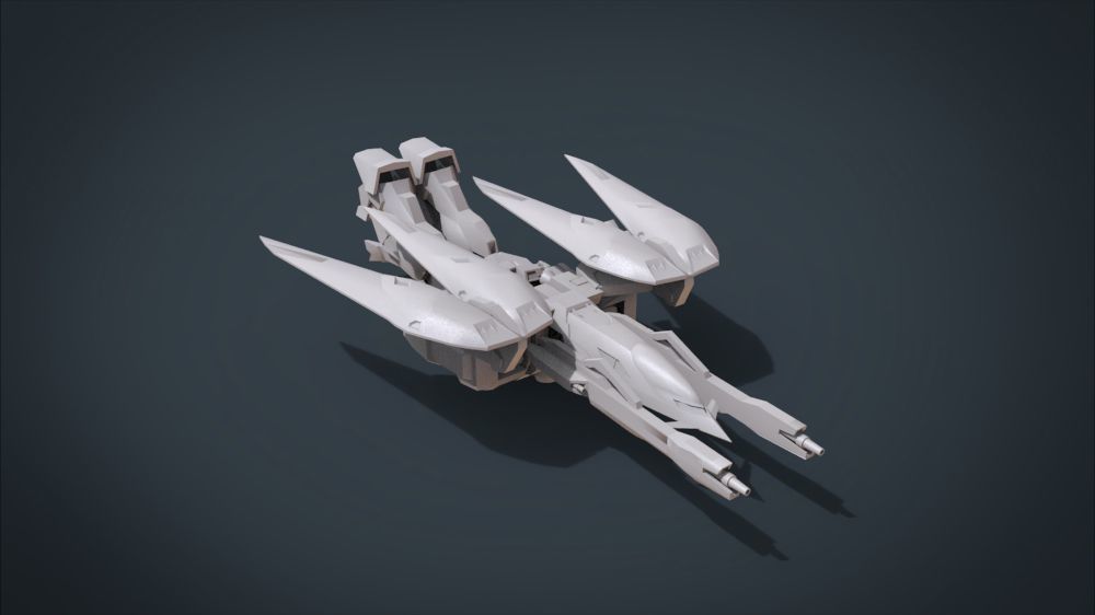 Wing 01x SpaceShip Low-poly 3D model_43