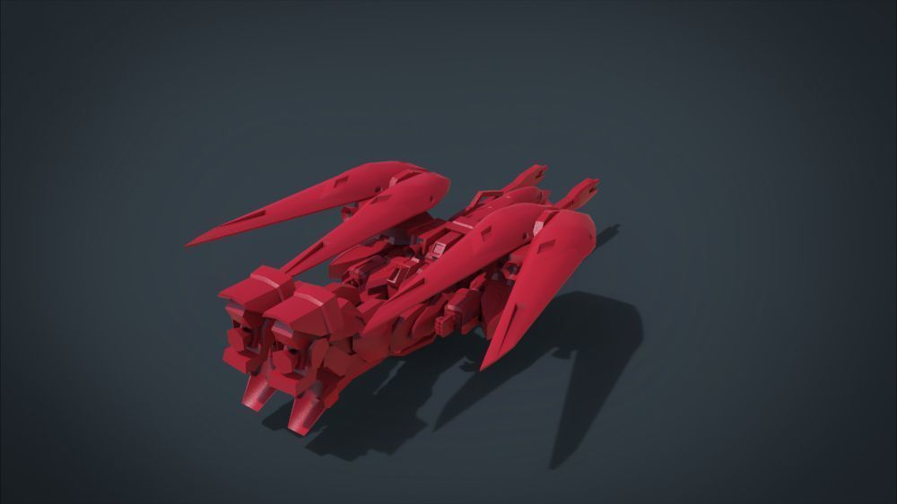 Wing 01x SpaceShip Low-poly 3D model_50