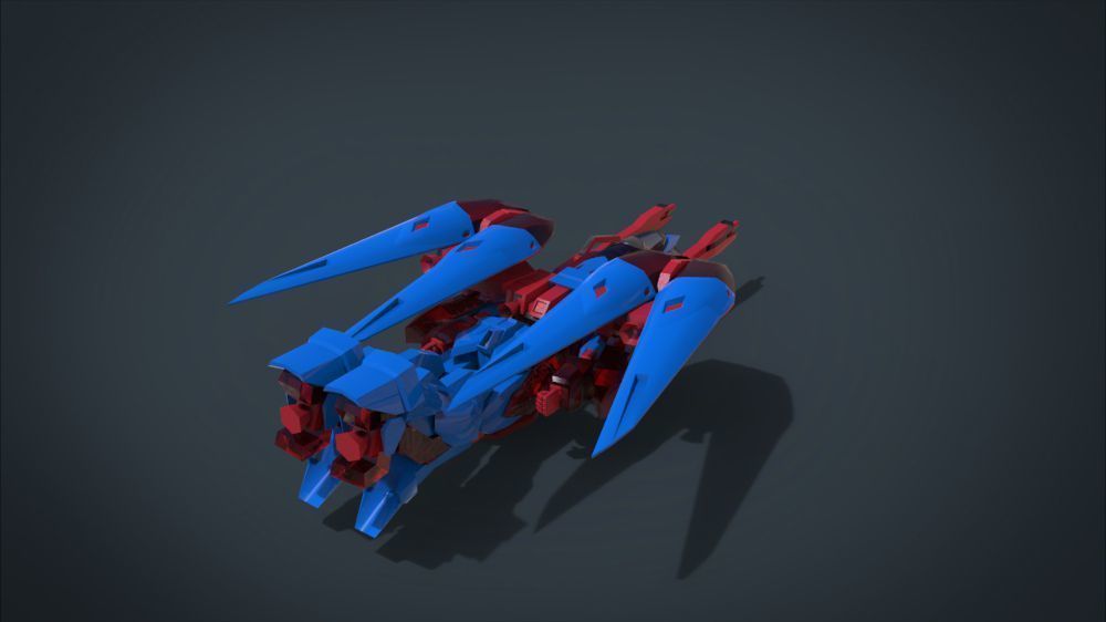 Wing 01x SpaceShip Low-poly 3D model_33