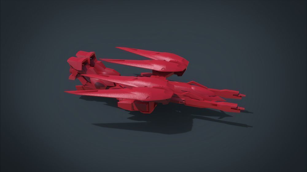 Wing 01x SpaceShip Low-poly 3D model_40