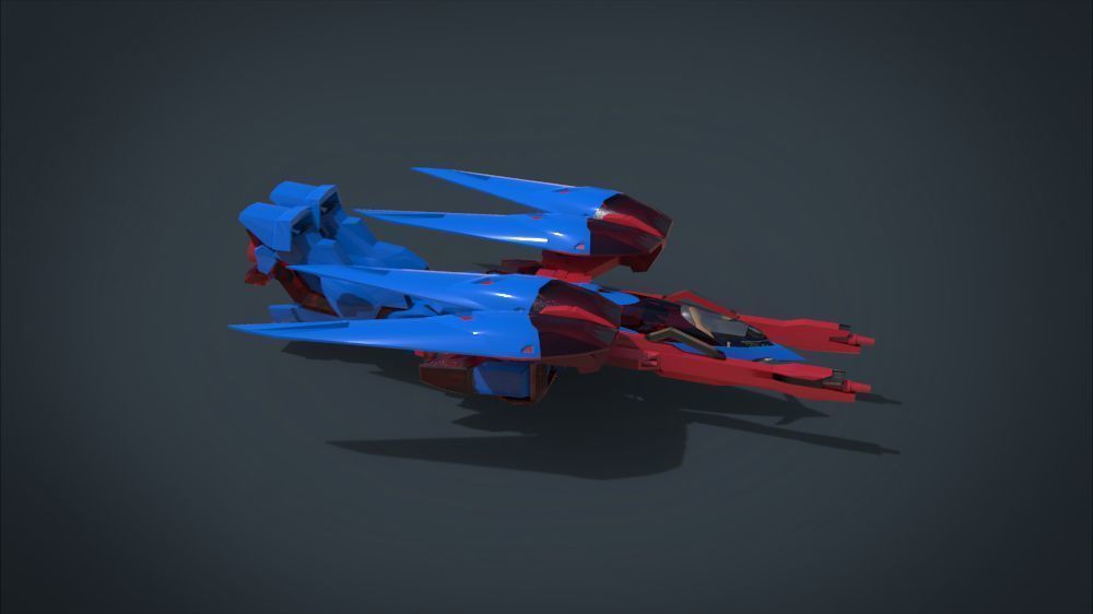 Wing 01x SpaceShip Low-poly 3D model_27