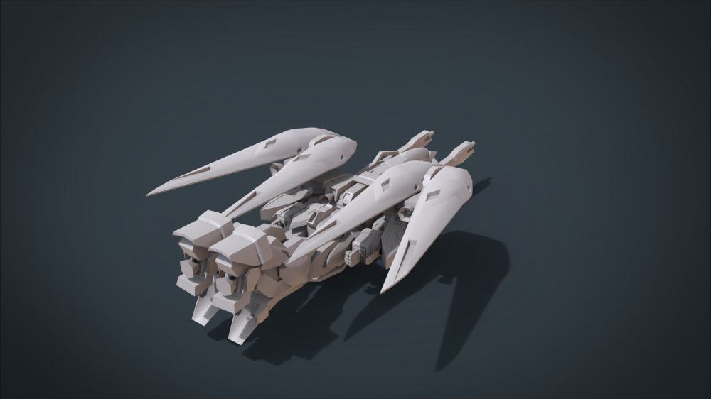 Wing 01x SpaceShip Low-poly 3D model_38