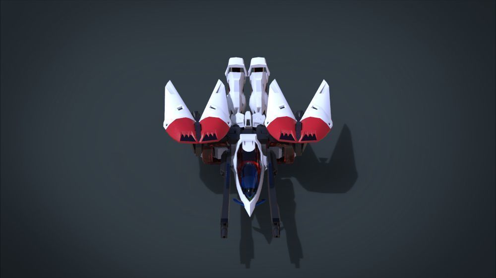 Wing 01x SpaceShip Low-poly 3D model_5