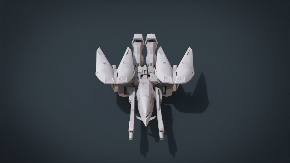 Wing 01x SpaceShip Low-poly 3D model_39