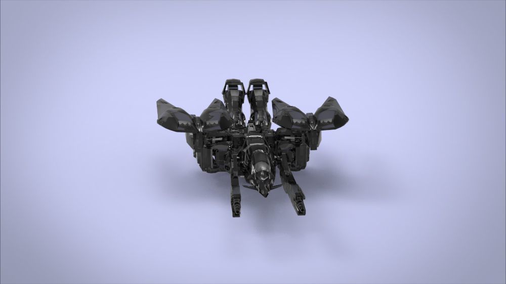 Wing 01x SpaceShip Low-poly 3D model_59