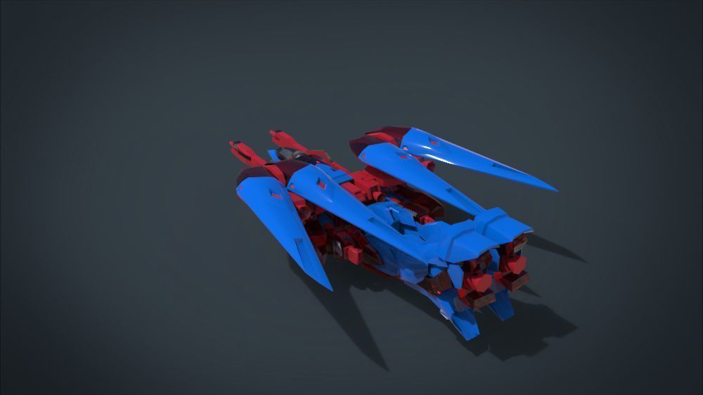 Wing 01x SpaceShip Low-poly 3D model_31