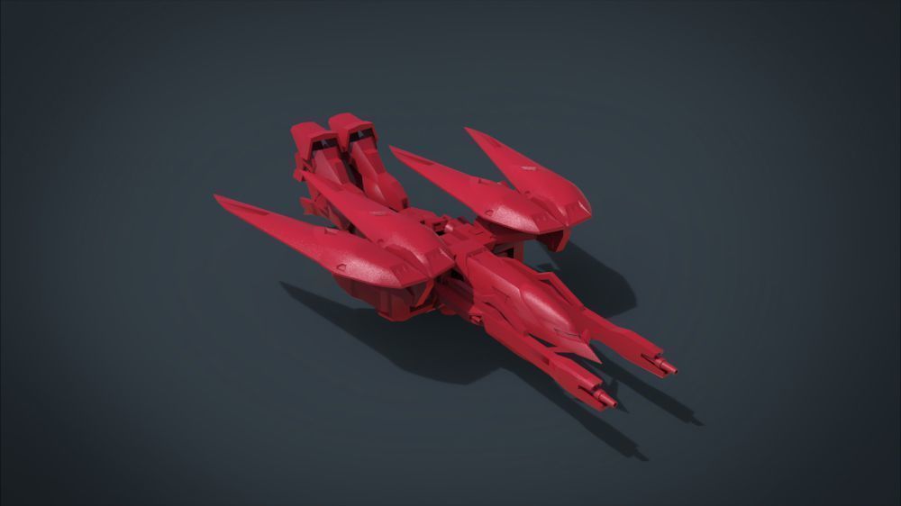 Wing 01x SpaceShip Low-poly 3D model_45