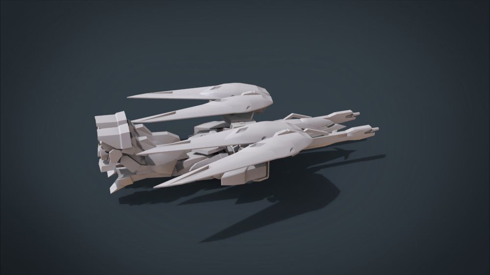Wing 01x SpaceShip Low-poly 3D model_41