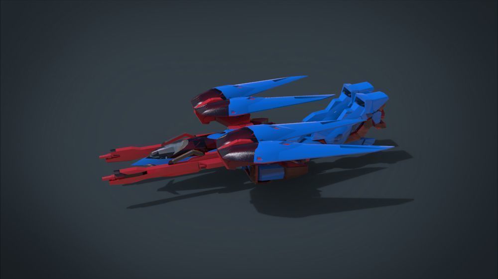 Wing 01x SpaceShip Low-poly 3D model_26