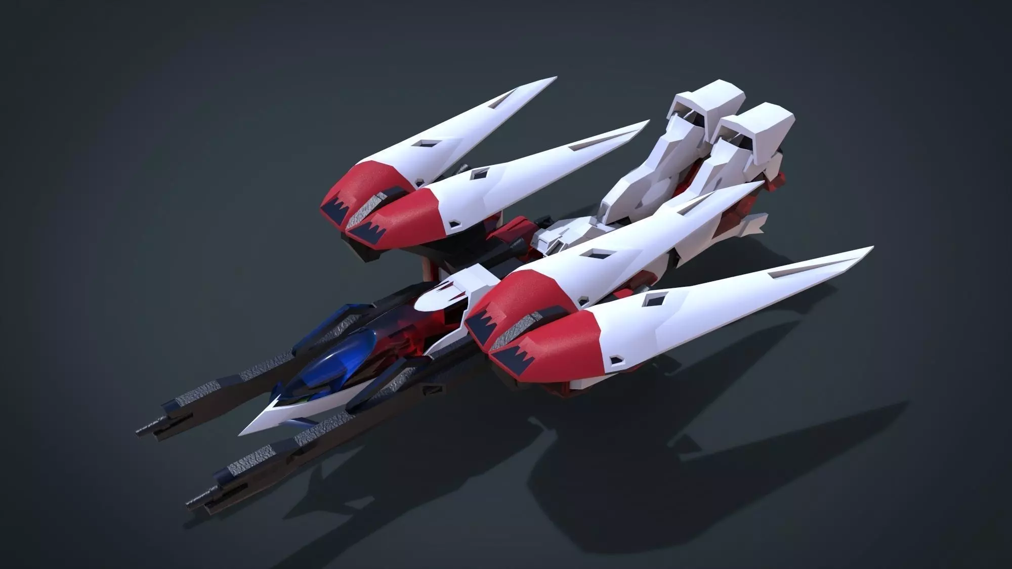 Wing 01x SpaceShip Low-poly 3D model_0