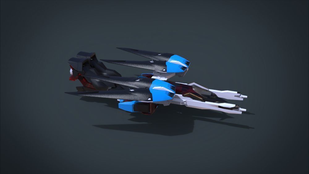 Wing 01x SpaceShip Low-poly 3D model_10