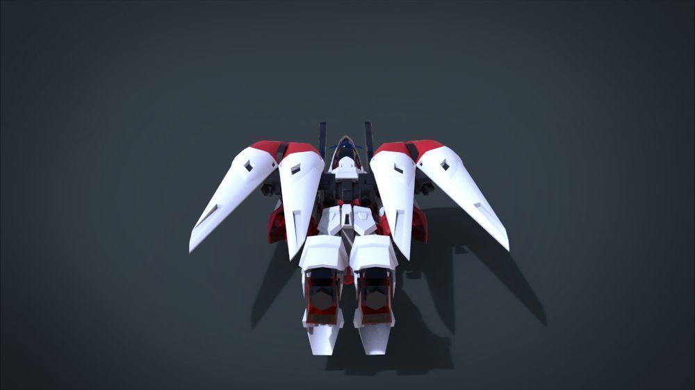 Wing 01x SpaceShip Low-poly 3D model_7