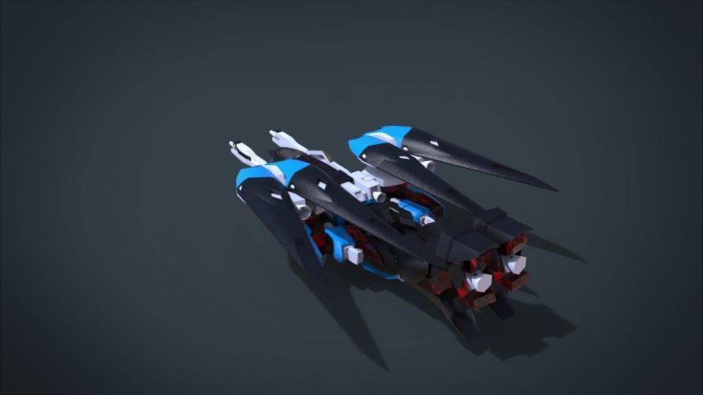 Wing 01x SpaceShip Low-poly 3D model_22