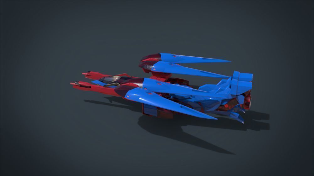 Wing 01x SpaceShip Low-poly 3D model_30