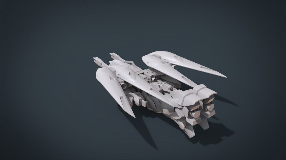 Wing 01x SpaceShip Low-poly 3D model_35