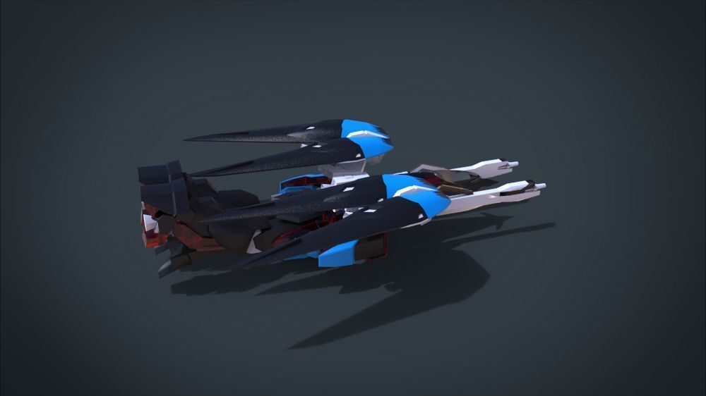 Wing 01x SpaceShip Low-poly 3D model_24