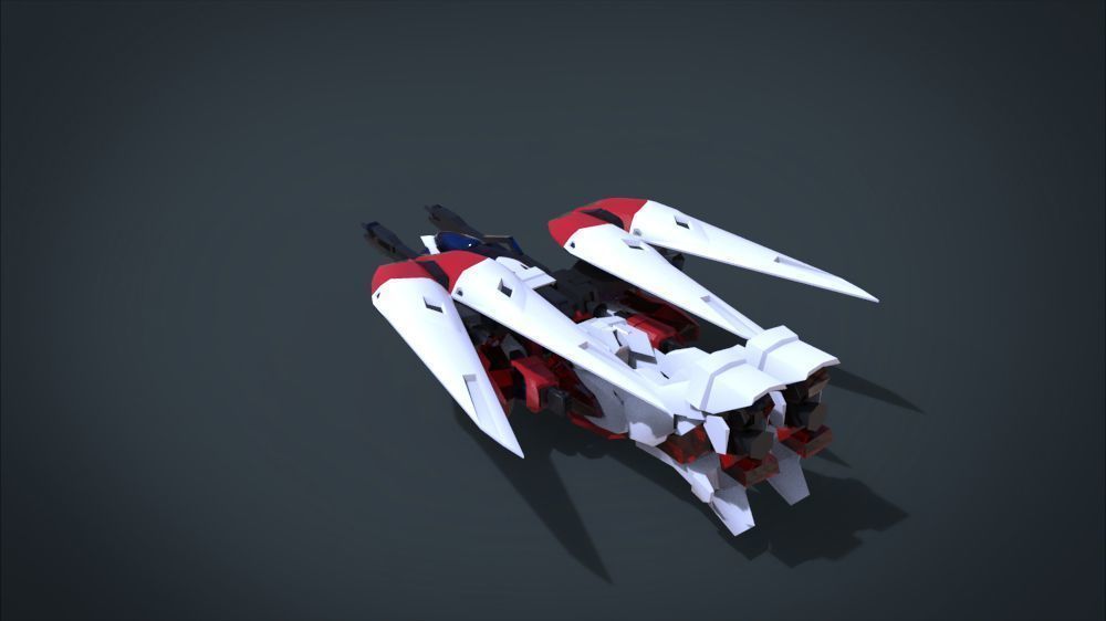 Wing 01x SpaceShip Low-poly 3D model_4