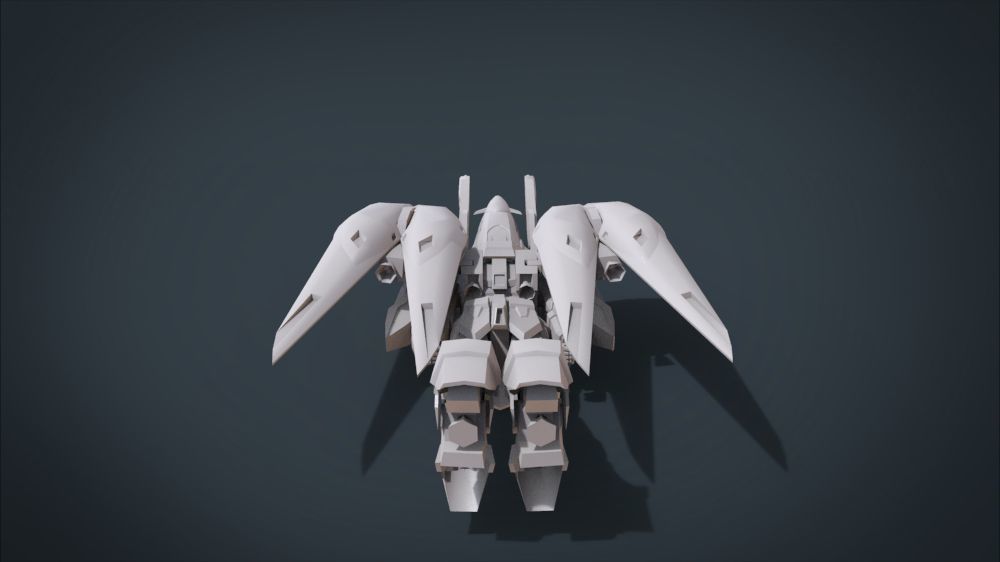Wing 01x SpaceShip Low-poly 3D model_37