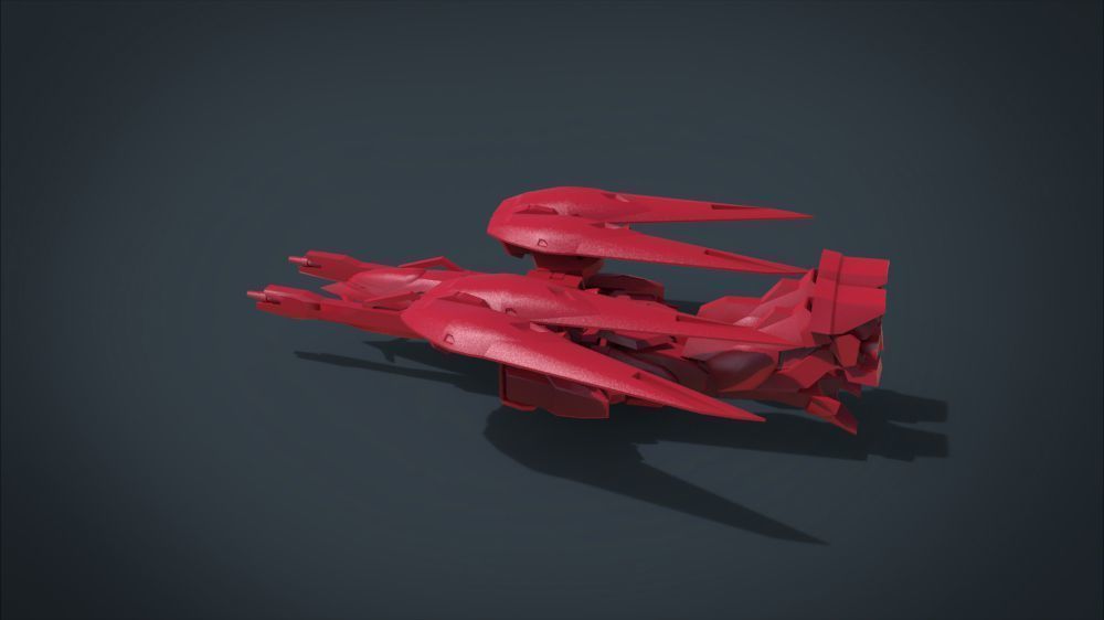 Wing 01x SpaceShip Low-poly 3D model_48