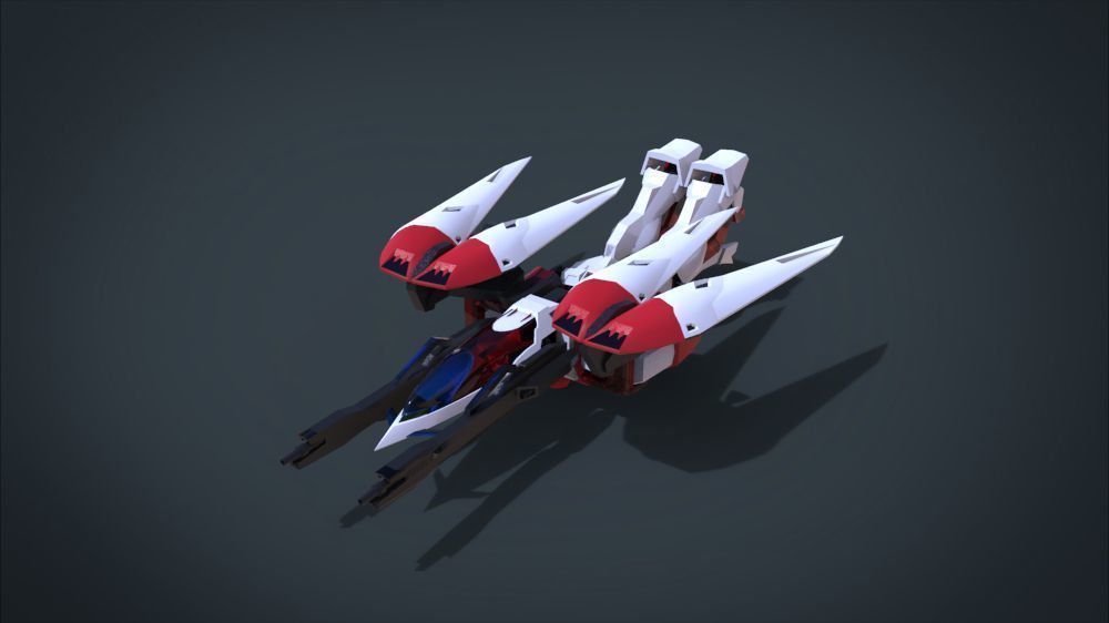 Wing 01x SpaceShip Low-poly 3D model_6