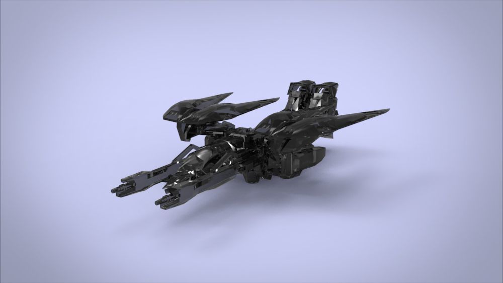 Wing 01x SpaceShip Low-poly 3D model_60