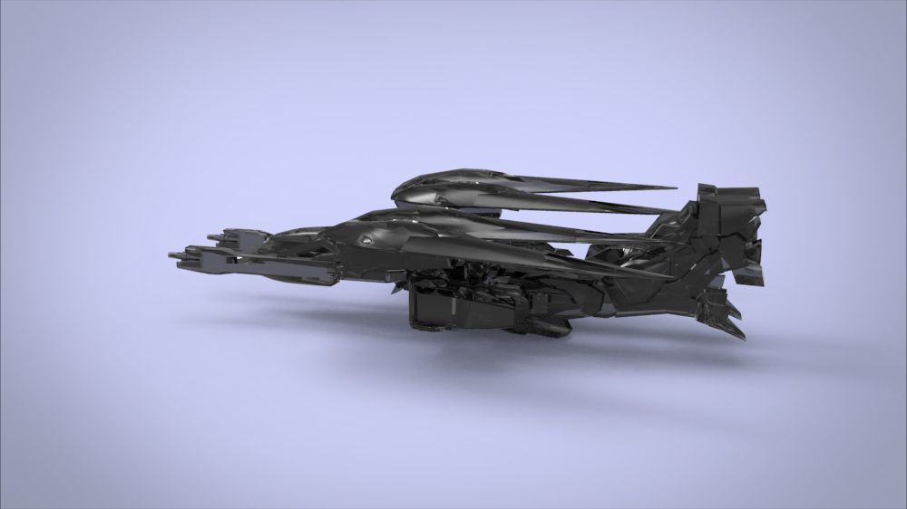 Wing 01x SpaceShip Low-poly 3D model_62