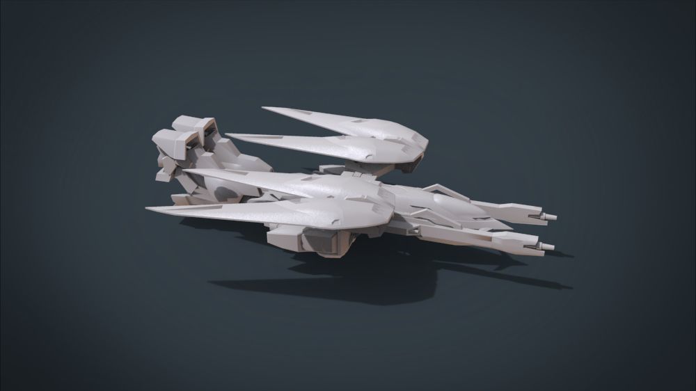 Wing 01x SpaceShip Low-poly 3D model_42