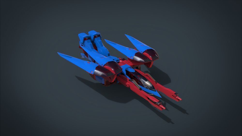 Wing 01x SpaceShip Low-poly 3D model_19