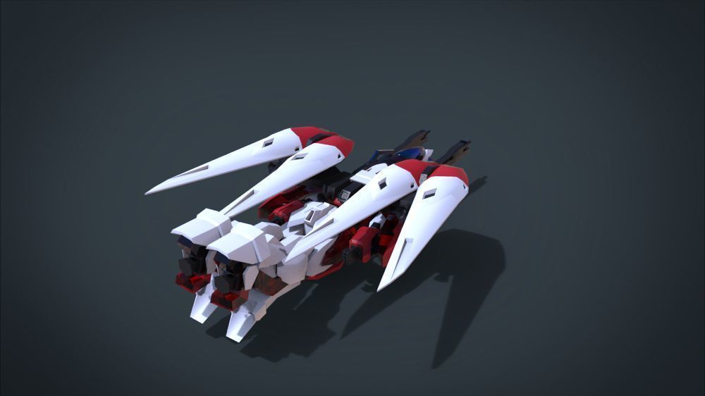 Wing 01x SpaceShip Low-poly 3D model_13