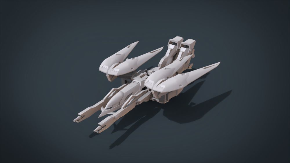 Wing 01x SpaceShip Low-poly 3D model_32