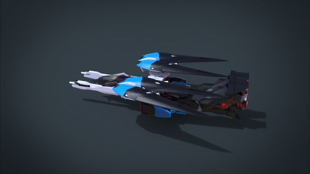 Wing 01x SpaceShip Low-poly 3D model_21