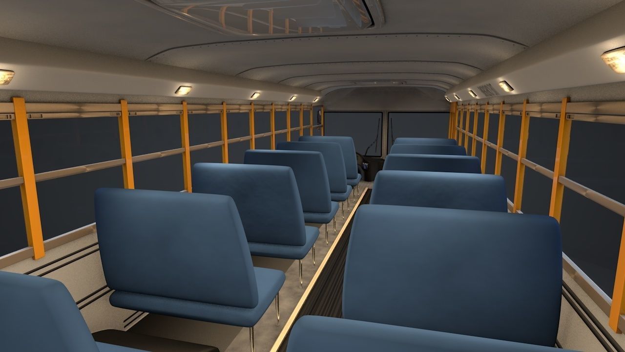 School Bus C4D Rigged 3D model_12