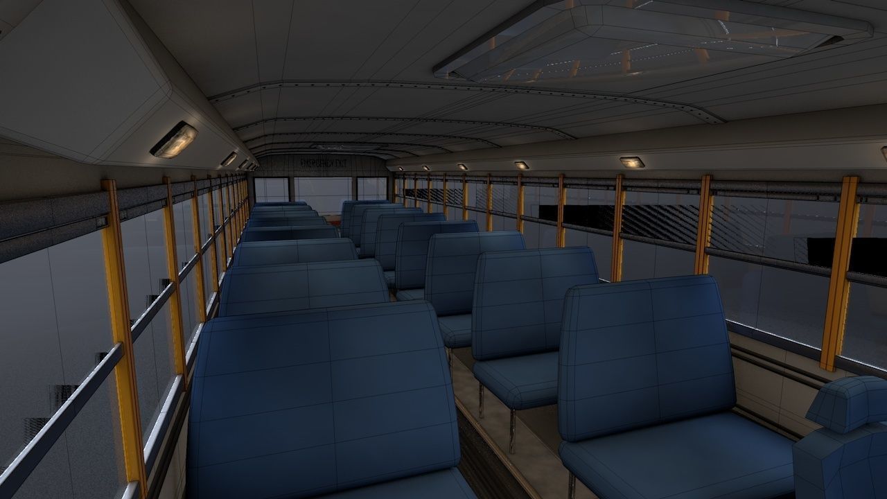 School Bus C4D Rigged 3D model_18