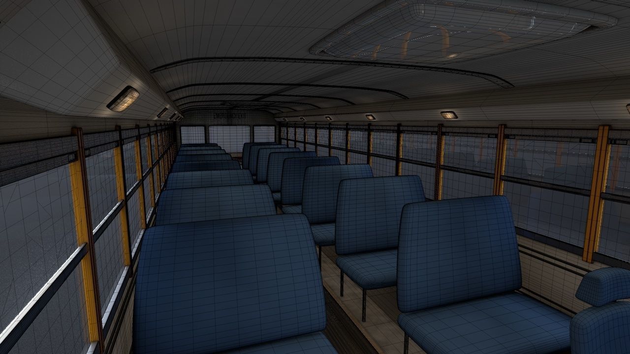 School Bus C4D Rigged 3D model_20