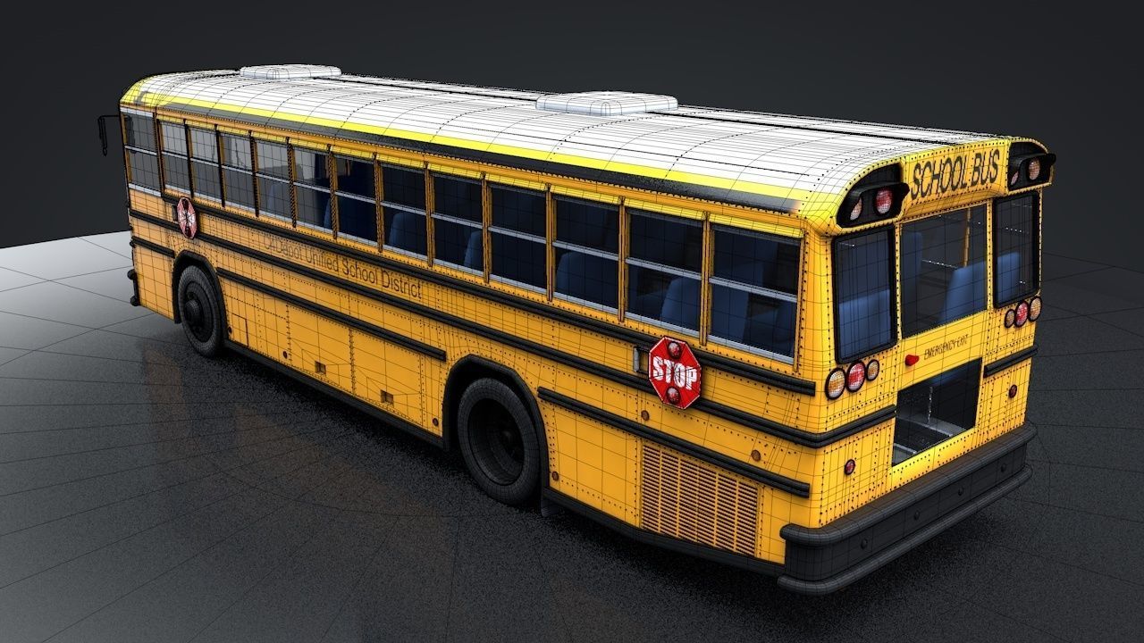 School Bus C4D Rigged 3D model_22
