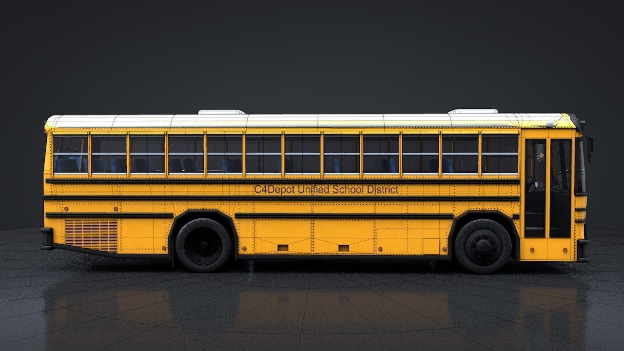 School Bus C4D Rigged 3D model_23