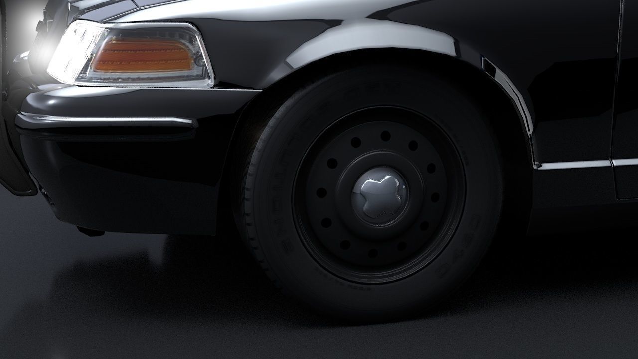 Undercover Police Car Rigged C4D Low-poly 3D model_4