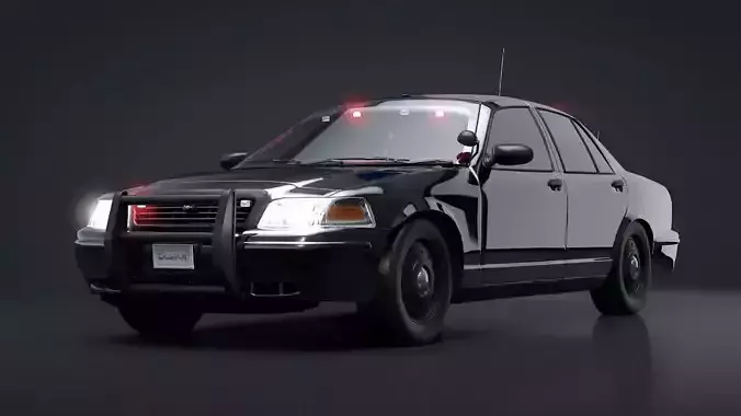 Undercover Police Car Rigged C4D Low-poly 3D model