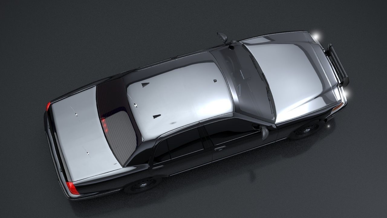 Undercover Police Car Rigged C4D Low-poly 3D model_9