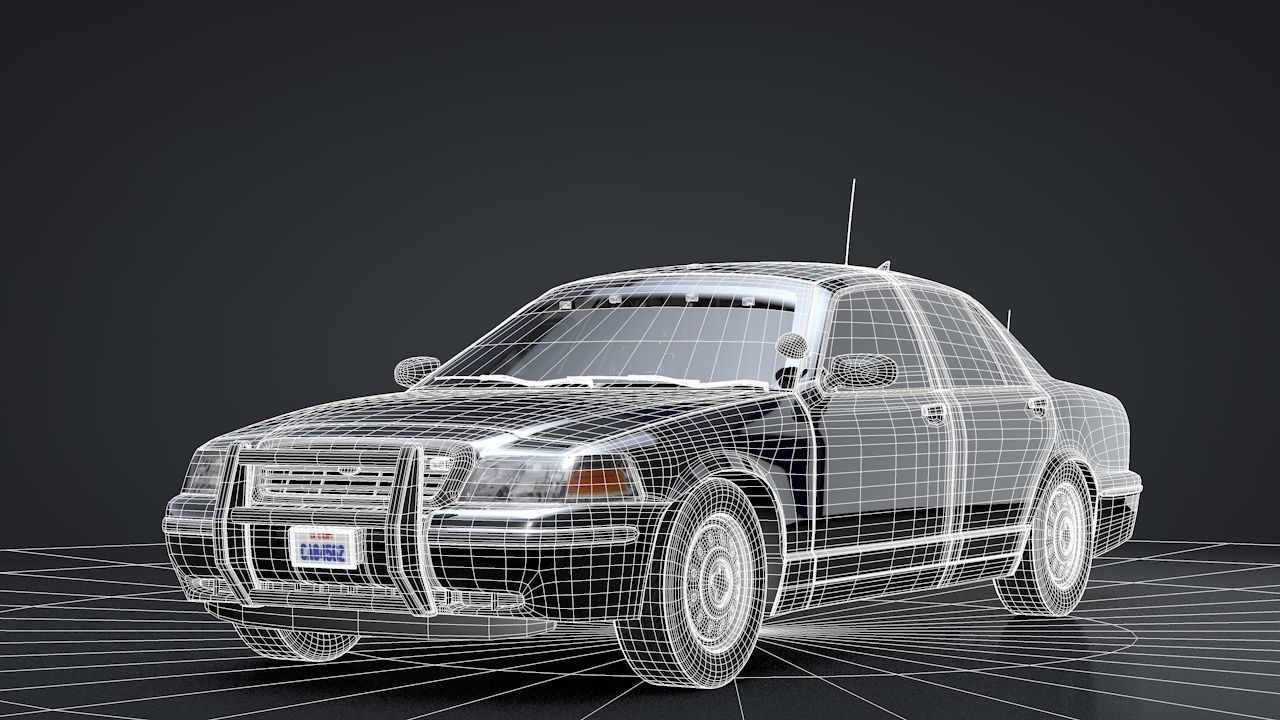 Undercover Police Car Rigged C4D Low-poly 3D model_15