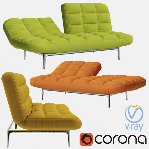 Couch folding - accordion 3D model