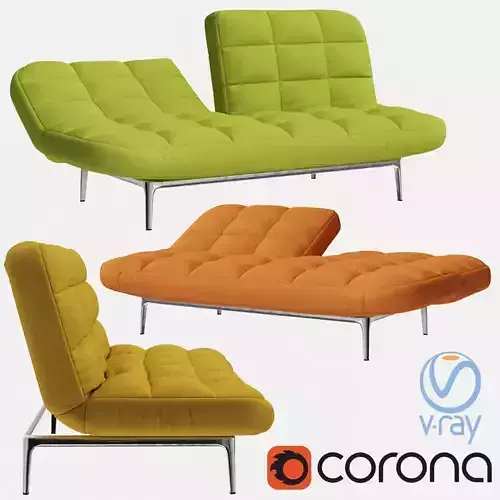 Couch folding - accordion 3D model