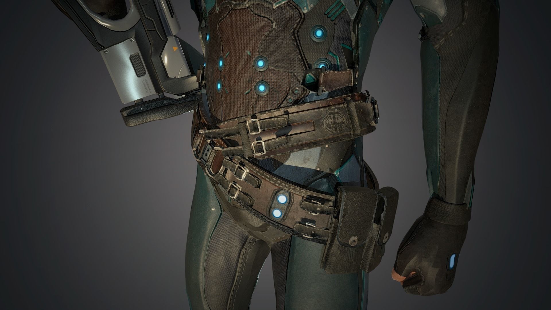 Ranger with plasma gun Low-poly 3D model_18