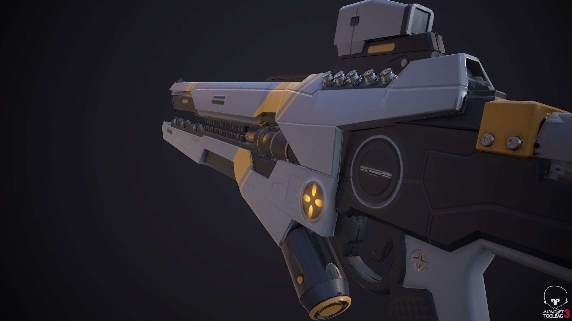 Ranger with plasma gun Low-poly 3D model_5