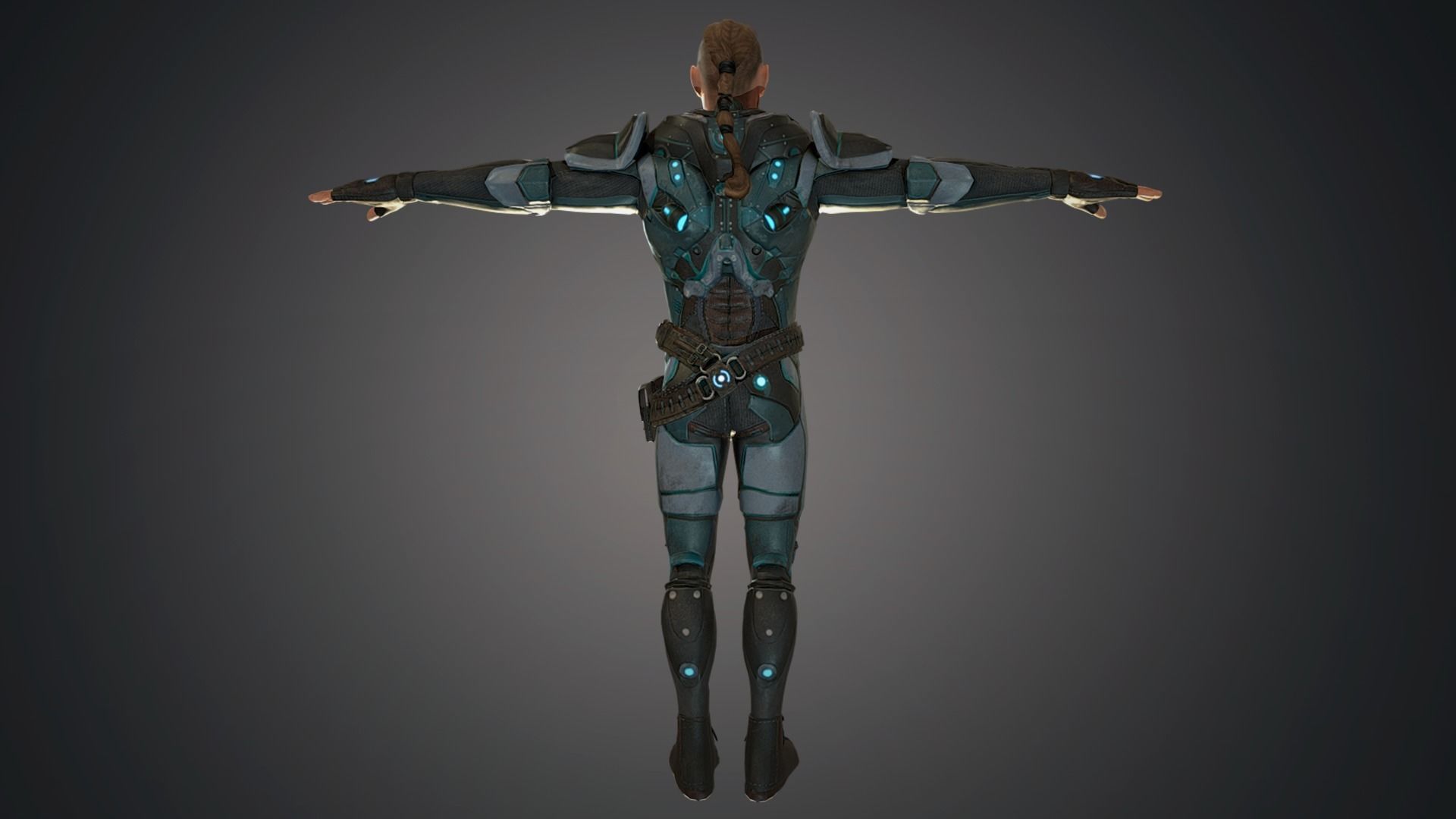 Ranger with plasma gun Low-poly 3D model_12