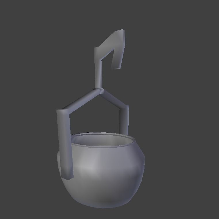 untextured simple hook-suspended cauldron Free low-poly 3D model_0