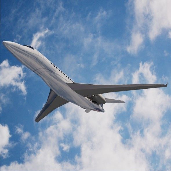 Lowpoly Dassault Falcon 8x luxury jet Low-poly 3D model_3