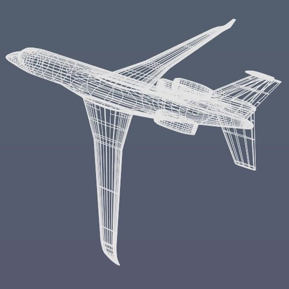 Lowpoly Dassault Falcon 8x luxury jet Low-poly 3D model_13