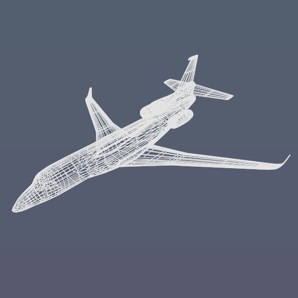 Lowpoly Dassault Falcon 8x luxury jet Low-poly 3D model_12