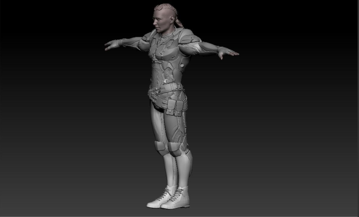 Ranger with plasma gun High poly model 3D print model_2